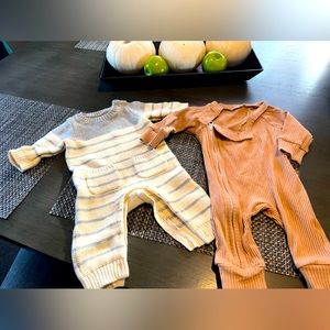 Baby GAP sweater onesie & Unknown brand Zip up brown onesie